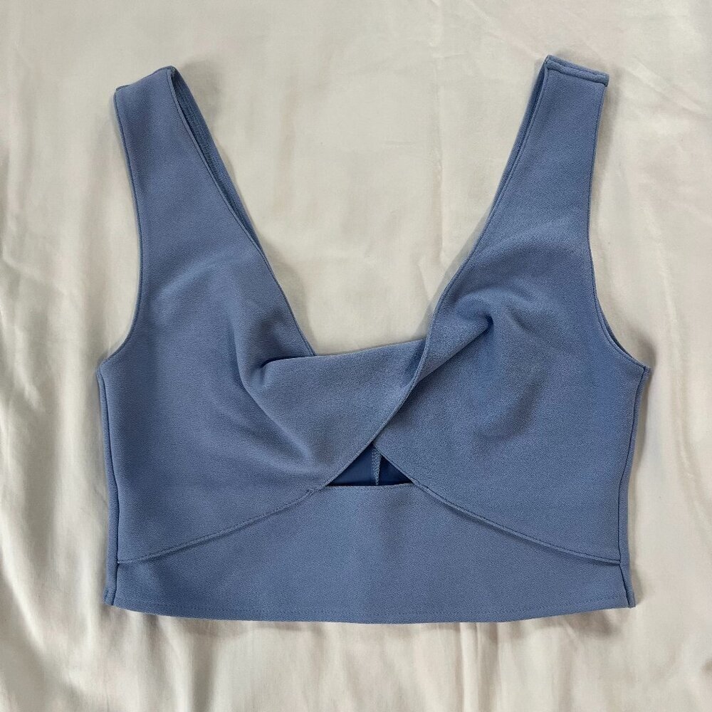 Abercrombie & Fitch Light Blue Twist-Front Crop Top